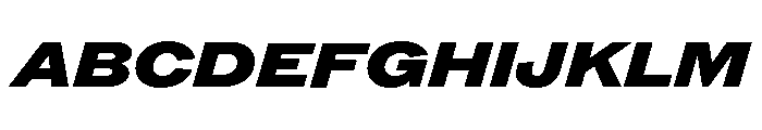 ABCROMExtended BlackItalic Font UPPERCASE