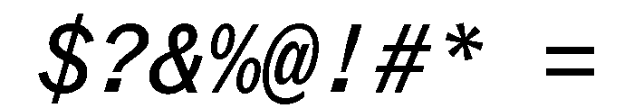 ABCROMMono BookItalic Font OTHER CHARS