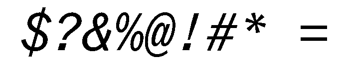 ABCROMMono RegularItalic Font OTHER CHARS