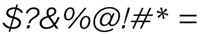 ABCROMWide LightItalic Font OTHER CHARS
