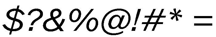 ABCROMWide RegularItalic Font OTHER CHARS