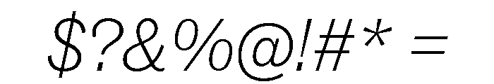 ABCSocial ThinItalic Font OTHER CHARS