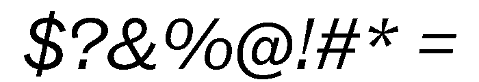 ABCSocialExtended BookItalic Font OTHER CHARS