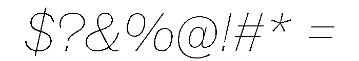 ABCSocialExtended HairlineItalic Font OTHER CHARS