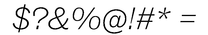 ABCSocialExtended ThinItalic Font OTHER CHARS
