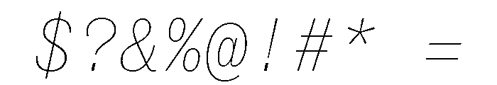 ABCSocialMono HairlineItalic Font OTHER CHARS
