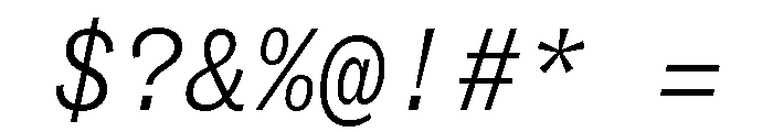 ABCSocialMono LightItalic Font OTHER CHARS