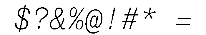 ABCSocialMono ThinItalic Font OTHER CHARS
