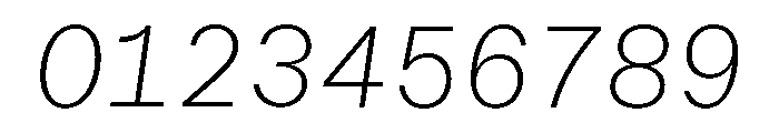 ABCWalterNeueMono ThinItalic Font OTHER CHARS