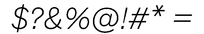 ABCWhyte ExtralightItalic Font OTHER CHARS
