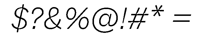 ABCWhyteInktrap ExtralightItalic Font OTHER CHARS