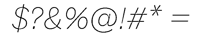 ABCWhyteInktrap ThinItalic Font OTHER CHARS