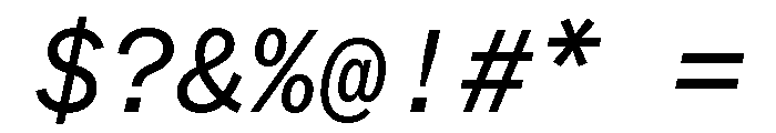 ABCWhyteMono BookItalic Font OTHER CHARS