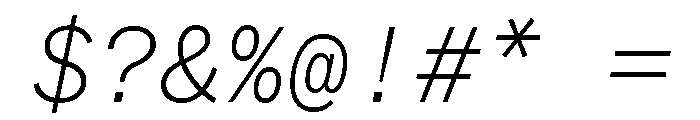ABCWhyteMono ExtralightItalic Font OTHER CHARS