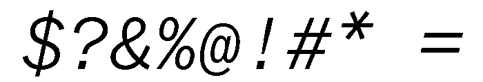 ABCWhyteMono LightItalic Font OTHER CHARS