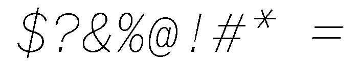 ABCWhyteMono ThinItalic Font OTHER CHARS