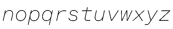 ABCWhyteMono ThinItalic Font LOWERCASE