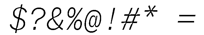 ABCWhyteMonoInktrap ExtralightItalic Font OTHER CHARS
