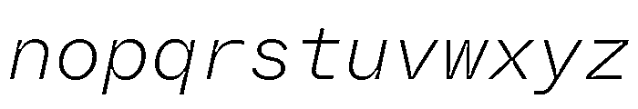 ABCWhyteMonoInktrap ExtralightItalic Font LOWERCASE