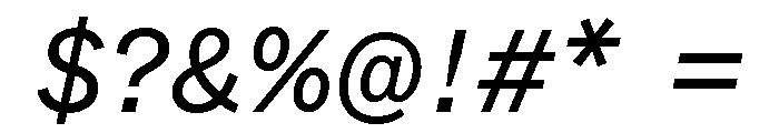 ABCWhyteSemi Mono BookItalic Font OTHER CHARS