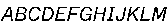 ABCWhyteSemi Mono BookItalic Font UPPERCASE
