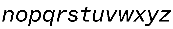 ABCWhyteSemi Mono BookItalic Font LOWERCASE