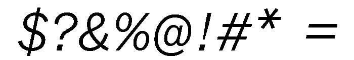 ABCWhyteSemi Mono LightItalic Font OTHER CHARS