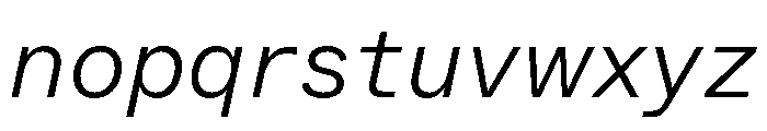 ABCWhyteSemi Mono LightItalic Font LOWERCASE