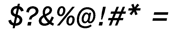 ABCWhyteSemi Mono RegularItalic Font OTHER CHARS