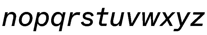 ABCWhyteSemi Mono RegularItalic Font LOWERCASE