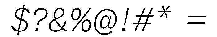 ABCWhyteSemi MonoInktrap ExtralightItalic Font OTHER CHARS