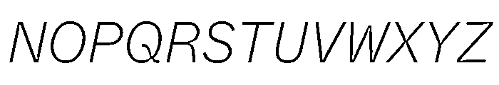 ABCWhyteSemi MonoInktrap ExtralightItalic Font UPPERCASE