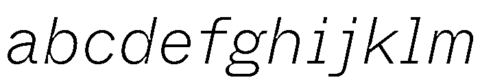 ABCWhyteSemi MonoInktrap ExtralightItalic FONT