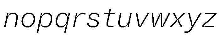 ABCWhyteSemi MonoInktrap ExtralightItalic Font LOWERCASE