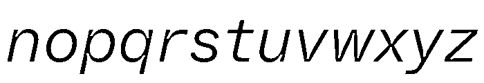 ABCWhyteSemi MonoInktrap LightItalic Font LOWERCASE
