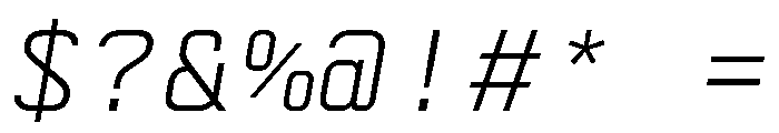 AbysMono LightItalic Font OTHER CHARS