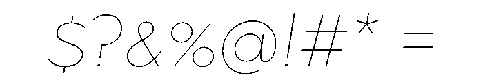 Abrade Extra Thin Italic Font OTHER CHARS