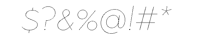 Abrade Hairline Italic Font OTHER CHARS
