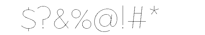 Abrade Hairline Font OTHER CHARS