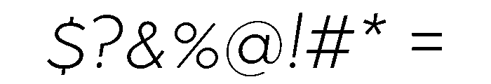 Abrade Light Italic Font OTHER CHARS