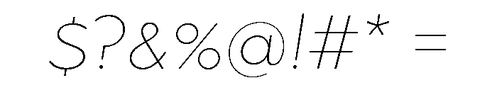 Abrade Thin Italic Font OTHER CHARS