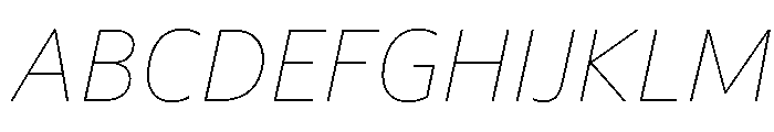 Acumin Semi Condensed Thin Italic Font UPPERCASE