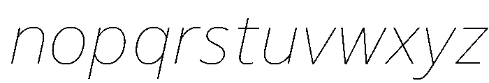 Acumin Semi Condensed Thin Italic Font LOWERCASE
