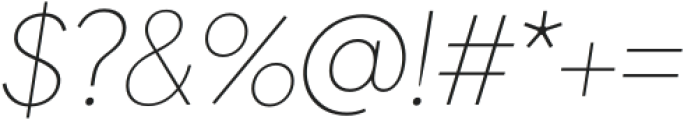 Active Uno Thin Italic otf (100) Font OTHER CHARS