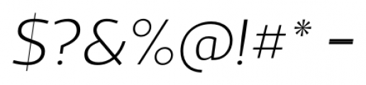 Acto UltraLight Italic Font OTHER CHARS