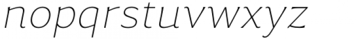 Accia Flare Thin Italic Font LOWERCASE