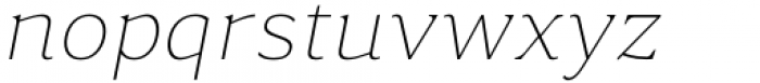 Accia Moderato Thin Italic Font LOWERCASE