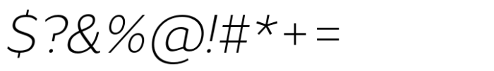 Accia Sans Extra Light Italic Font OTHER CHARS