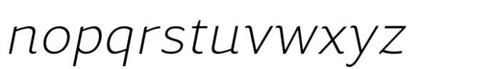 Accia Sans Extra Light Italic Font LOWERCASE