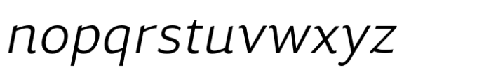 Accia Sans Light Italic Font LOWERCASE